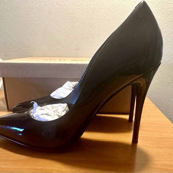 Steve Madden Daisy Black Patent Heels - Picture 4 of 8